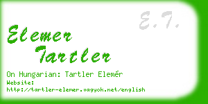 elemer tartler business card